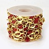 Rack Plating Brass Rhombus & Ring & Oval Link Chains CHC-F016-10G-3