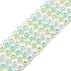 Baking Paint Pearlized Glass Pearl Round Bead Strands PEAR-H019-02C-08-1