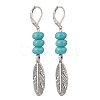 2 Pairs Alloy Feather Hoop Earrings EJEW-JE06713-4