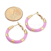PVD Vacuum Plating 201 Stainless Steel Enamel Hoop Earrings for Women EJEW-B016-33I-5