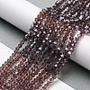 Transparent Electroplate Glass Beads Strands GLAA-F029-3mm-C05-4