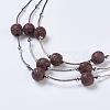 Waxed Cord Tiered Necklace NJEW-P185-A06-2