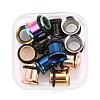 12Pcs 6 Colors 316 Surgical Stainless Steel Screw Ear Gauges Flesh Tunnels Plugs STAS-YW0001-15-1