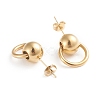 304 Stainless Steel Dangle Stud Earrings EJEW-F246-01G-3