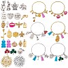 DIY Word Charm Bangle Making Kits DIY-SZ0008-09-1
