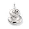Rack Plating Brass Balloon Letter Pendants X-KK-C050-01P-S-1