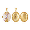 1Pc Brass Micro Pave Cubic Zirconia Locket Pendants KK-TADJ0001-07-2