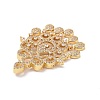 Eco-friendly Brass Micro Pave Clear Cubic Zirconia Big Pendants KK-D079-01G-3