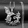201 Stainless Steel Pendant Necklaces NJEW-C066-15P-1