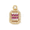 Rack Plating Brass Micro Pave Cubic Zirconia Pendants KK-A224-20G-2