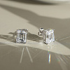 925 Sterling Silver Micro Pave Clear Cubic Zirconia Stud Earrings EJEW-G443-08P-2