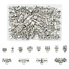 120Pcs 12 Styles Tibetan Style Alloy Tube Bails FIND-YW0007-12-1