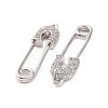 Brass Micro Pave Clear Cubic Zirconia Pendants KK-E068-VC469-3
