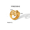 Geometric 304 Stainless Steel Open Cuff Rings with Irregular High-end Feel NH8943-17-1