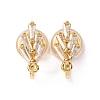 Brass Micro Pave Cubic Zirconia Ear Cuff Findings KK-F898-19C-G-1