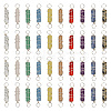40Pcs 10 Styles Natural Mixed Gemstone Copper Wire Wrapped Column Connector Charms PALLOY-HY00040-1