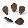 Walnut Wood Stud Earring Findings MAK-N033-007-1