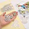 15Pcs Iron Etched Metal Embellishments Big Pendants IFIN-CA0001-62-3