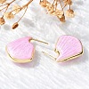 Shell Shape Brass Stud Earrings EJEW-G424-01G-3