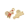 Brass Micro Pave Cubic Zirconia Charms KK-Z129-01G-04-2