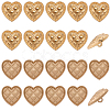 20Pcs 2 Colors 1-Hole Alloy Shank Buttons BUTT-GF0001-22-1