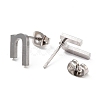 Tarnish Resistant 304 Stainless Steel Greek Alphabet Stud Earrings STAS-D007-07P-03-2
