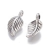 Tibetan Style Alloy Leaf Pendants TIBEP-1011-AS-LF-1