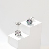 925 Sterling Silver Moissanite Rhinestone Stud Earrings EJEW-U042-05P-04-1