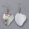 White Shell & Abalone Shell/Paua Shell Dangle Earrings EJEW-K081-03G-2