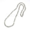 Tarnish Resistant Fashionable Matte 304 Stainless Steel Figaro Chain Necklaces for Men STAS-A028-N017MP-1