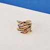 Hug Hand Fingers Cubic Zirconia Cuff Ring X1-RJEW-T016-35G-01-4