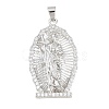 Religion Brass Micro Pave Clear Cubic Zirconia Pendants KK-H268-04B-P-1