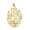 Religion Brass Micro Pave Clear Cubic Zirconia Pendants KK-H268-04A-G-1