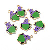 Halloween Rack Plating Alloy Enamel Pendants ENAM-P246-09KCG-3