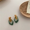 Oval Resin Dangle Stud Earrings FS-WGCF92D-02-3