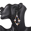 Starfish Synthetic Turquoise & Glass Beaded Bracelets & Earrings & Necklaces SJEW-JS01369-5