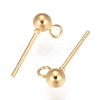 202 Stainless Steel Ball Stud Earring Findings STAS-F141-06G01-3mm-2