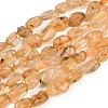 Natural Gold Rutilated Quartz Beads Strands G-C272-01-2