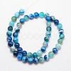 Natural Striped Agate/Banded Agate Bead Strands G-K166-13-8mm-06-2