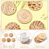 5Pcs 5 Colors Wood Coaster AJEW-CJ0001-67-3