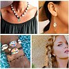 60Pcs 12 Styles Printed Natural Shell Beads BSHE-CJ0001-10-7