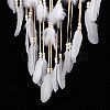 Handmade Round Cotton Woven Net/Web with Feather Wall Hanging Decoration HJEW-G015-02B-6