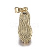 Brass Micro Blue Cubic Zirconia Pendants ZIRC-F120-063G-3