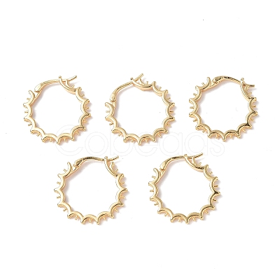 Brass Hoop Earring Finding KK-P223-24G-1