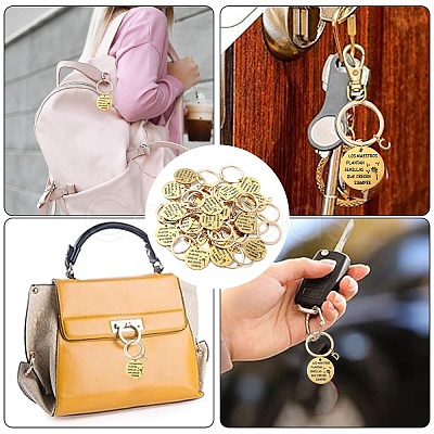 201 Stainless Steel & Brass Letter Keychain KEYC-YW00095-01-1