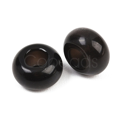 Natural Silver Obsidian European Beads G-G740-14x8mm-44-1