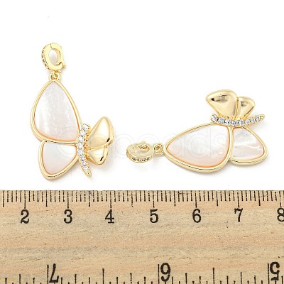 Brass Micro Pave Clear Cubic Zirconia Pendants KK-L211-019G-01-1
