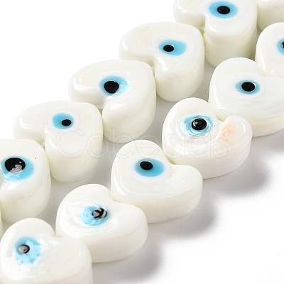 Handmade Evil Eye Lampwork Beads Strands LAMP-E023-07A-01-1