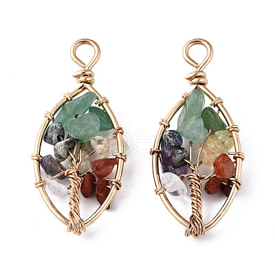 Natural Mixed Stone Pendants G-T131-98B-05-1
