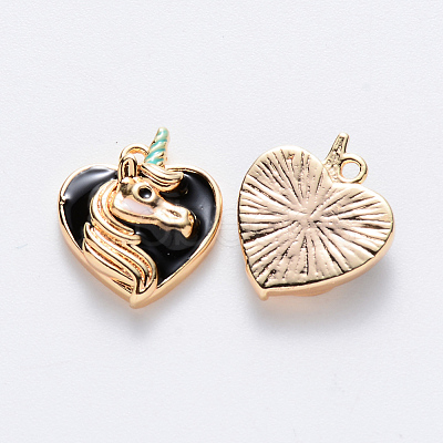 Brass Enamel Pendants KK-T049-025G-04-NF-1